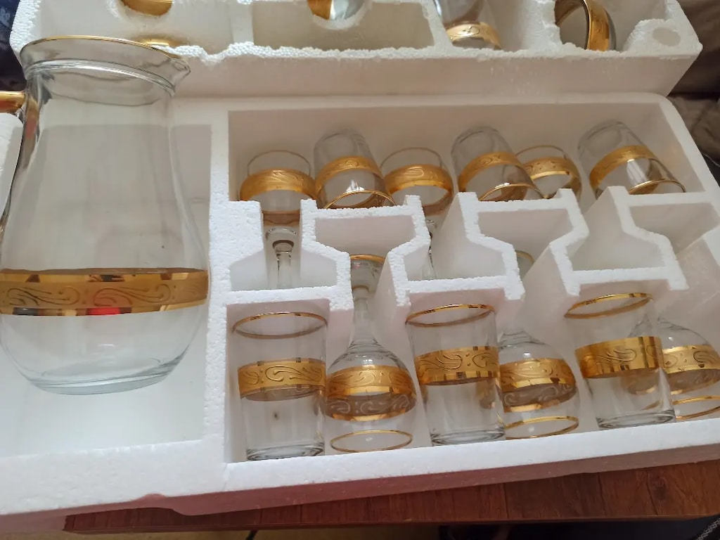 43 parça Gold detaylı lüks bardak çeyiz seti - 4
