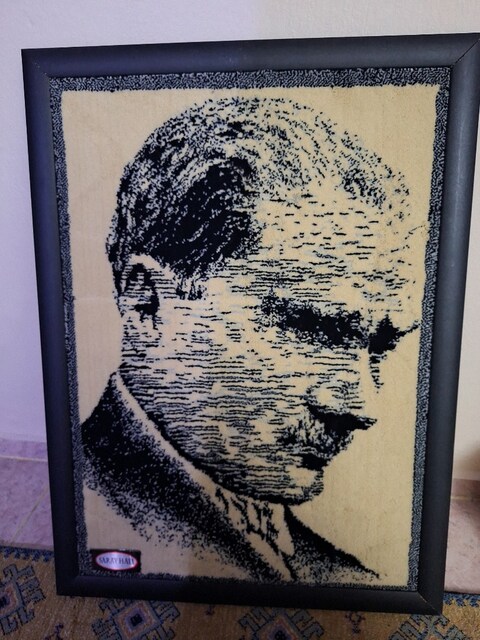 Saray Halı Çerçeveli Atatürk Halı Dokuma Posteri