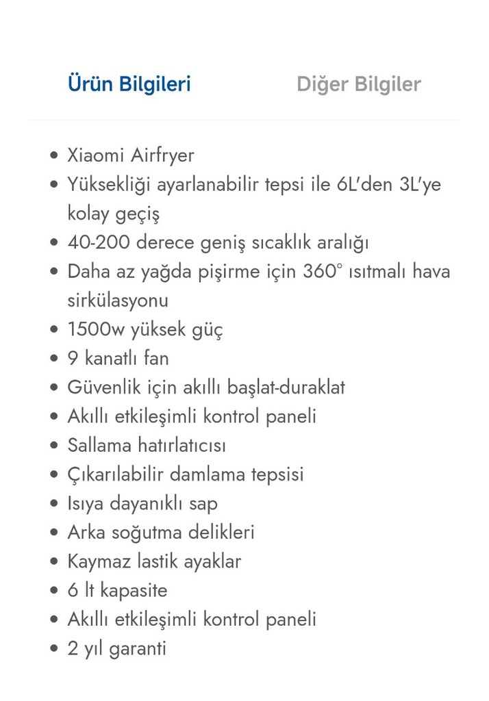Xiaomı Airfryer 6 LT - 7