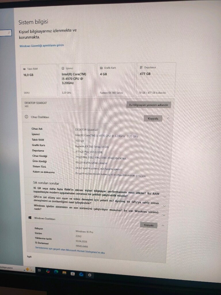 gaming kasa i5 .4.nesil rx 460 ekran - 2