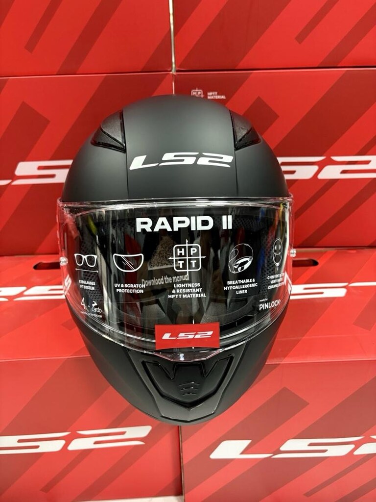 ls2 rapıd 2 mat siyah kask - 3