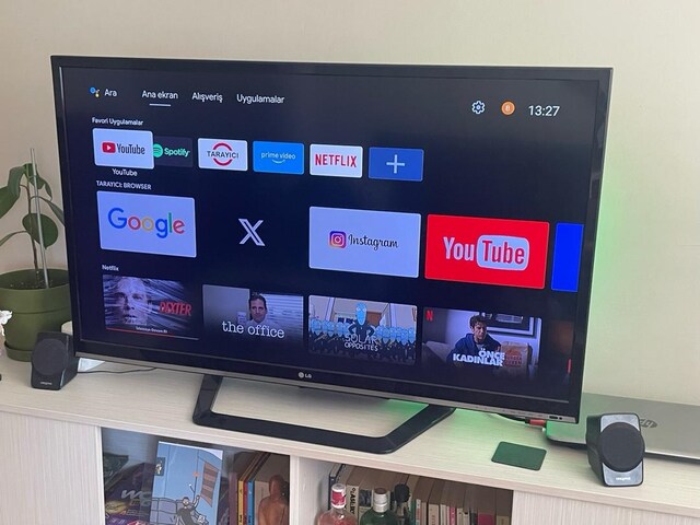 2+1 ses sistemiyle birlikte 120 ekran lg full hd 7500 TL