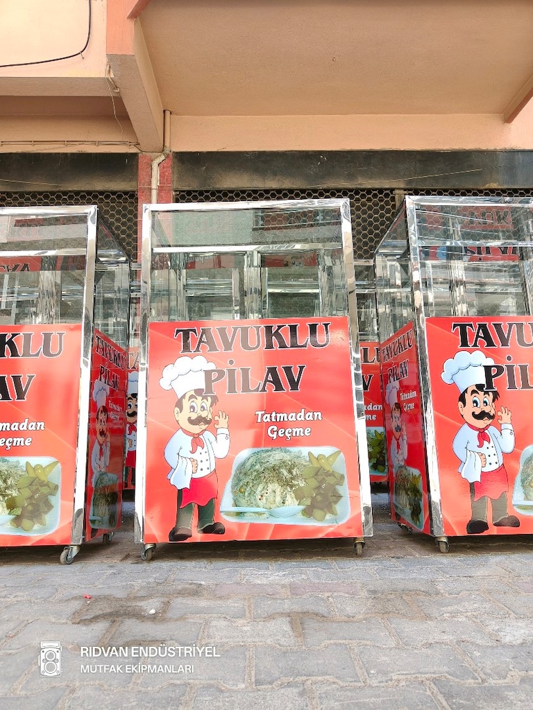pilav tezgahı seyyar pilav arabası tavuklu nohutlu pilavcı tezgahı - 15