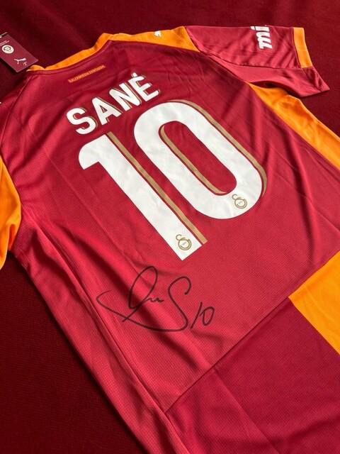 Leroy Sane Baskılı Galatasaray İmzalı İç Saha Forması Türkiye Tshirt