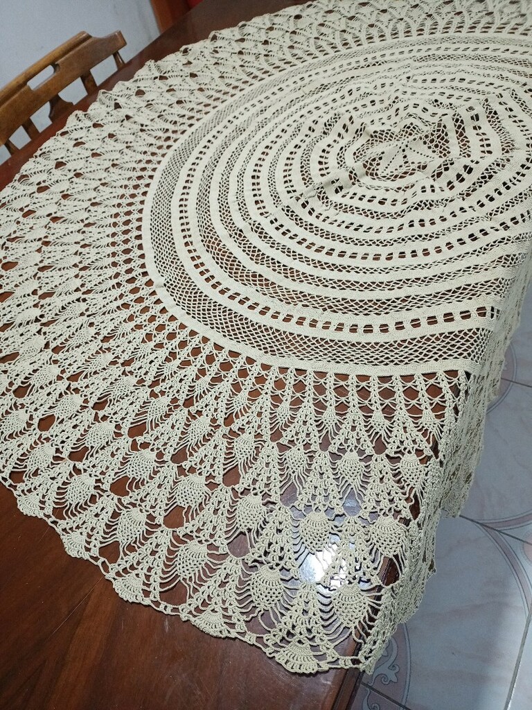 el emeği dantel örğü masa örtüsü - 5
