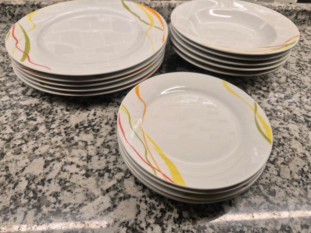 Porselen 5 adet servis 5 adet yemek 5 adet pasta tabağı