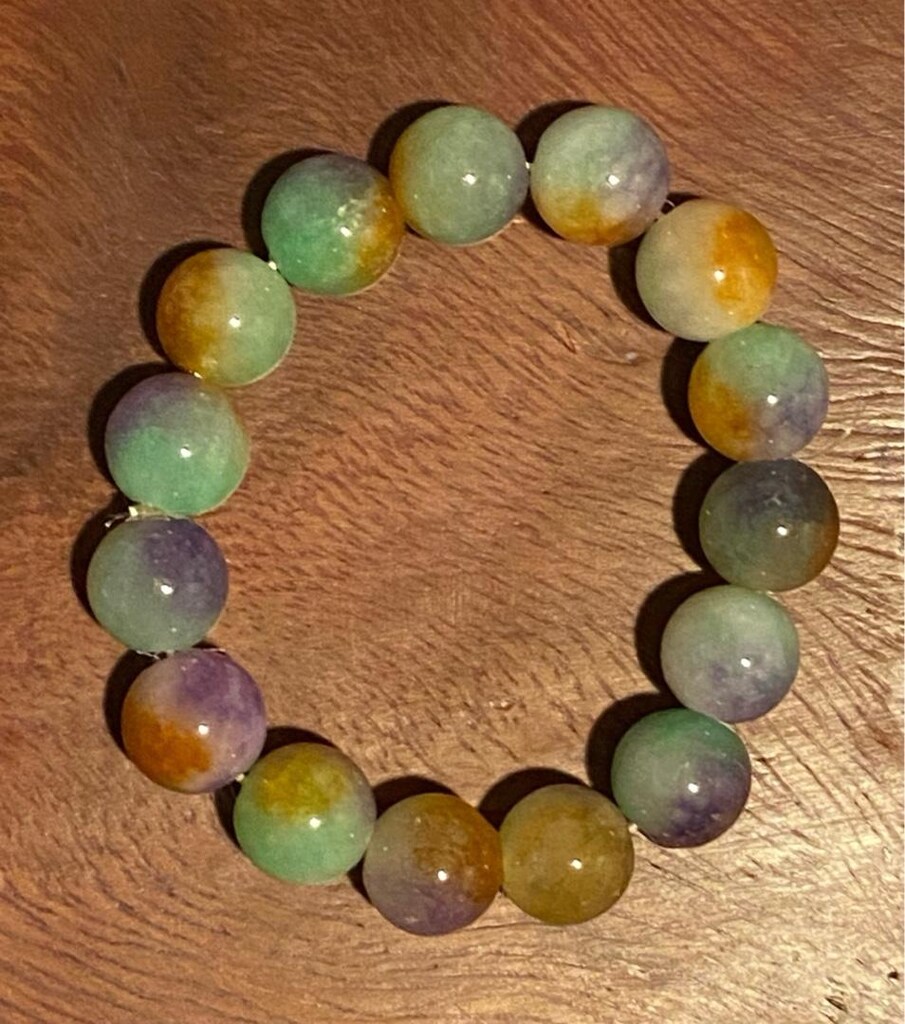 Yeşim Taşı ( Jade ) Multicolor Doğaltaş Bileklik - 13