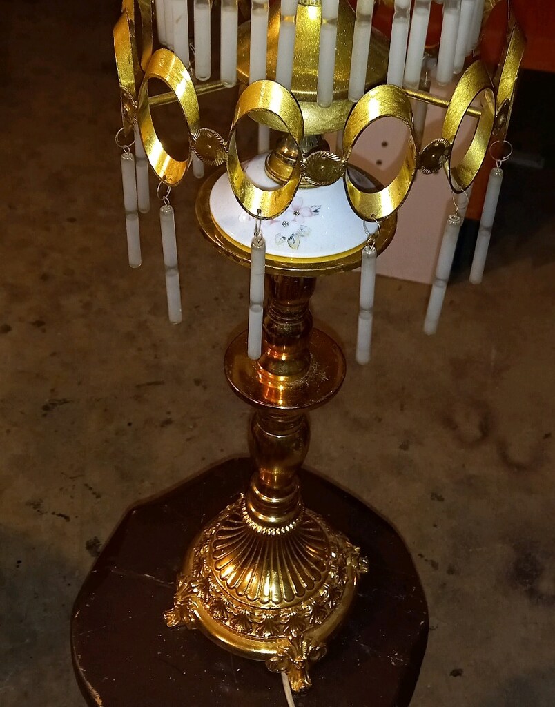 ANTİKA PİRİNÇ ZEMİN ABAJUR - 9