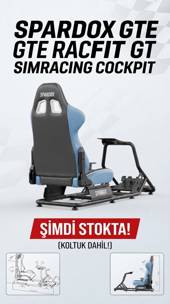 SPARDOX GTE RACEFIT GT SIMRACING COCKPIT YARIŞ KOKPİTİ SIFIR - 2