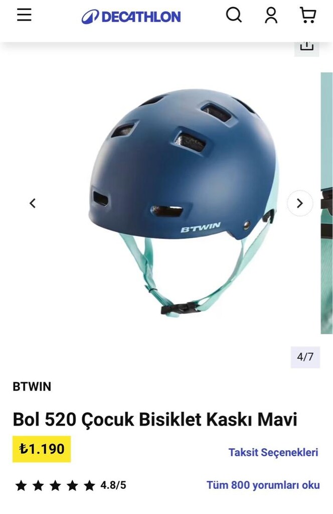 DecathlonBTWIN 520 Çocuk Bisiklet Kaskı - 4