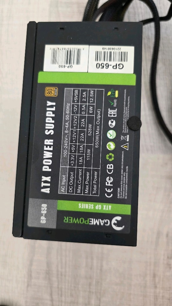 Game power 650watt 80 plus power supply psu - 2