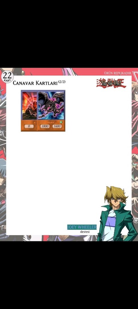 Joey Wheeler Anime Hal Destesi 45 Yugioh Kartı Yu-Gi-Oh! - 3