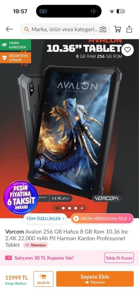 VORCOM AVALON OYUN TABLETİ - 5