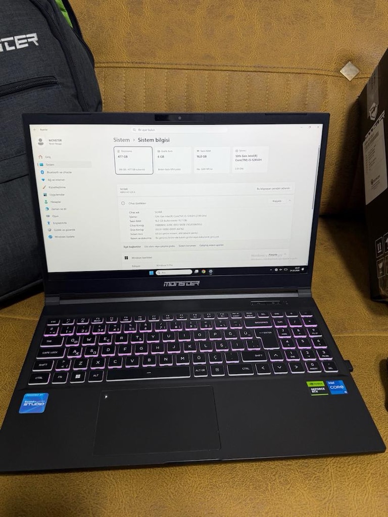 MONSTER i5 12.NESİL 2 YIL GARANTİLİ HATASIZ SIFIR GİBİ - 2