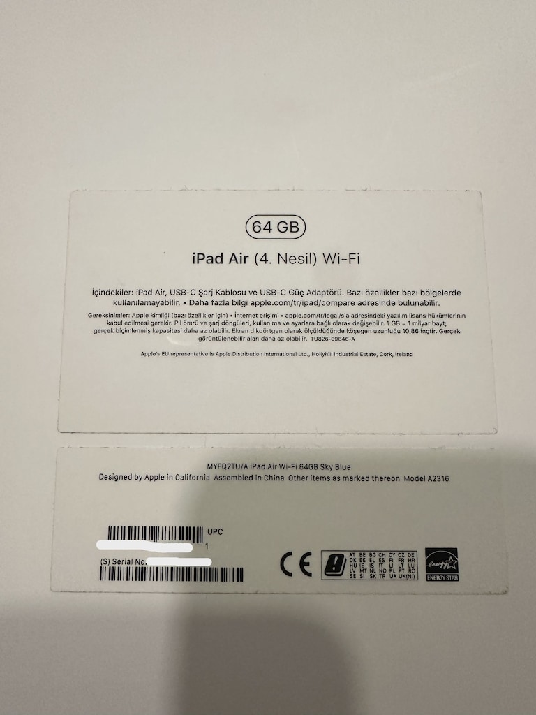 İpad Air 4. Nesil WiFi 64GB A2316 Kutulu TR Apple Faturalı Temiz - 6