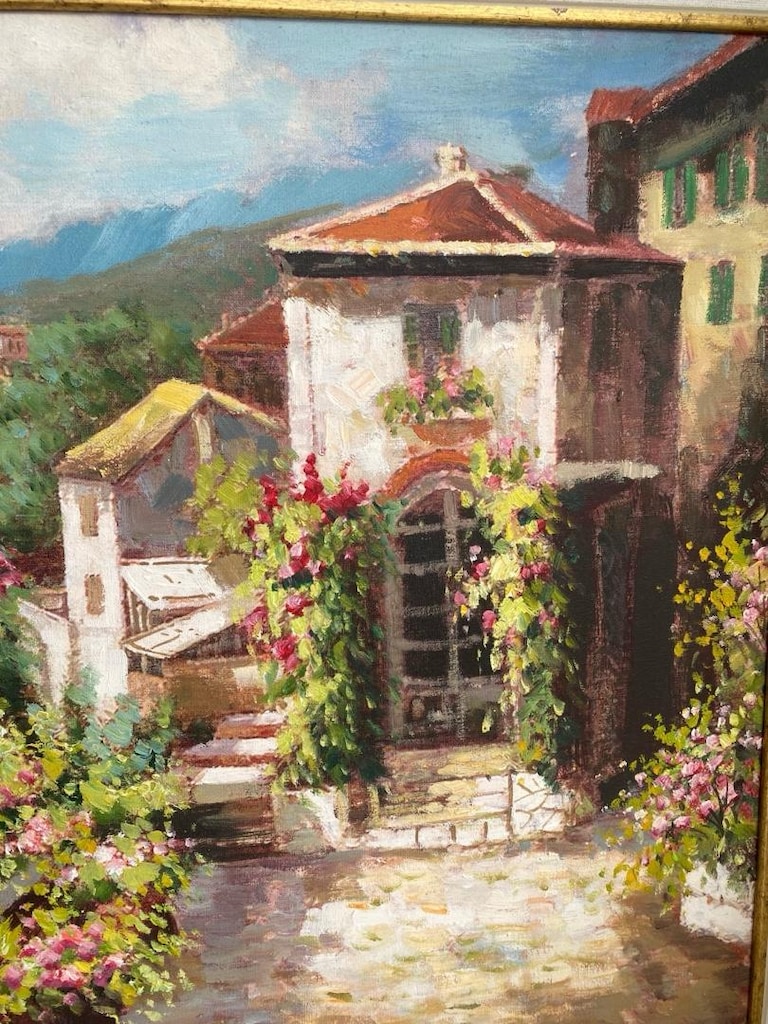 yağlı boya manzara tablo ahşap görünümlü çerçeve - 3