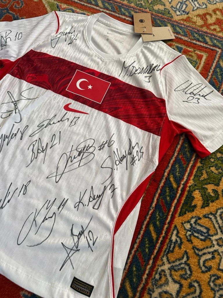 türkiye milli takım imzalı forması futbol beyaz erkek - 4