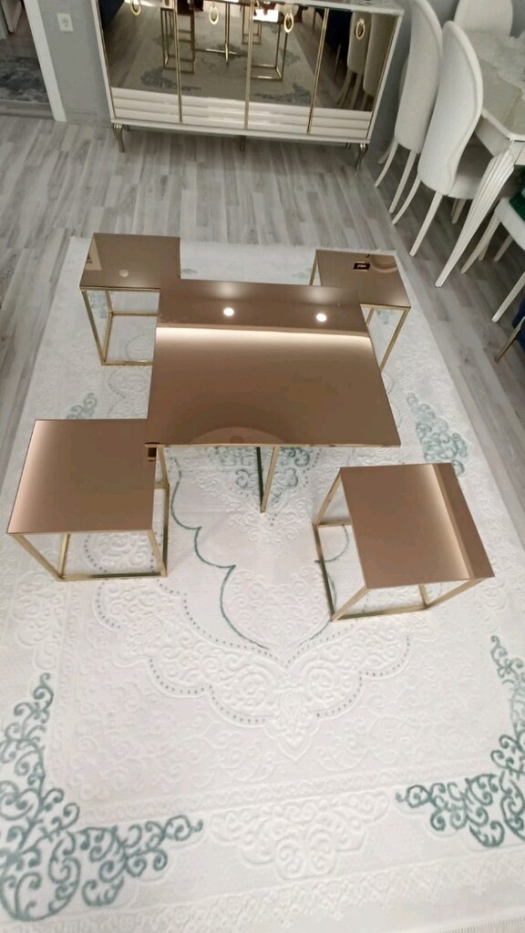 KARE PİZZA SEHPA GOLD - 8