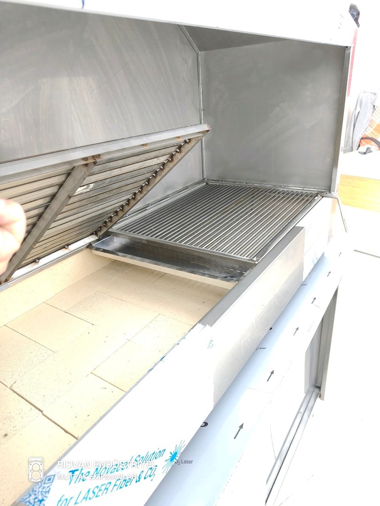 ocakbaşı mangal kömürlü ızgara ocak barbekü krom tezgah krom mangal - 6