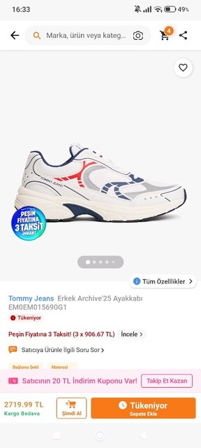 TOMMY HİLFİGER SPOR AYAKKABI