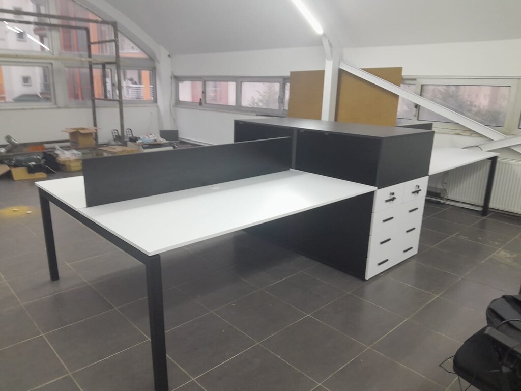 4'LÜ ÇAĞRI MERKEZİ MASASI / ETAJERLİ EKİP MASASI / MORE OFİS - 4