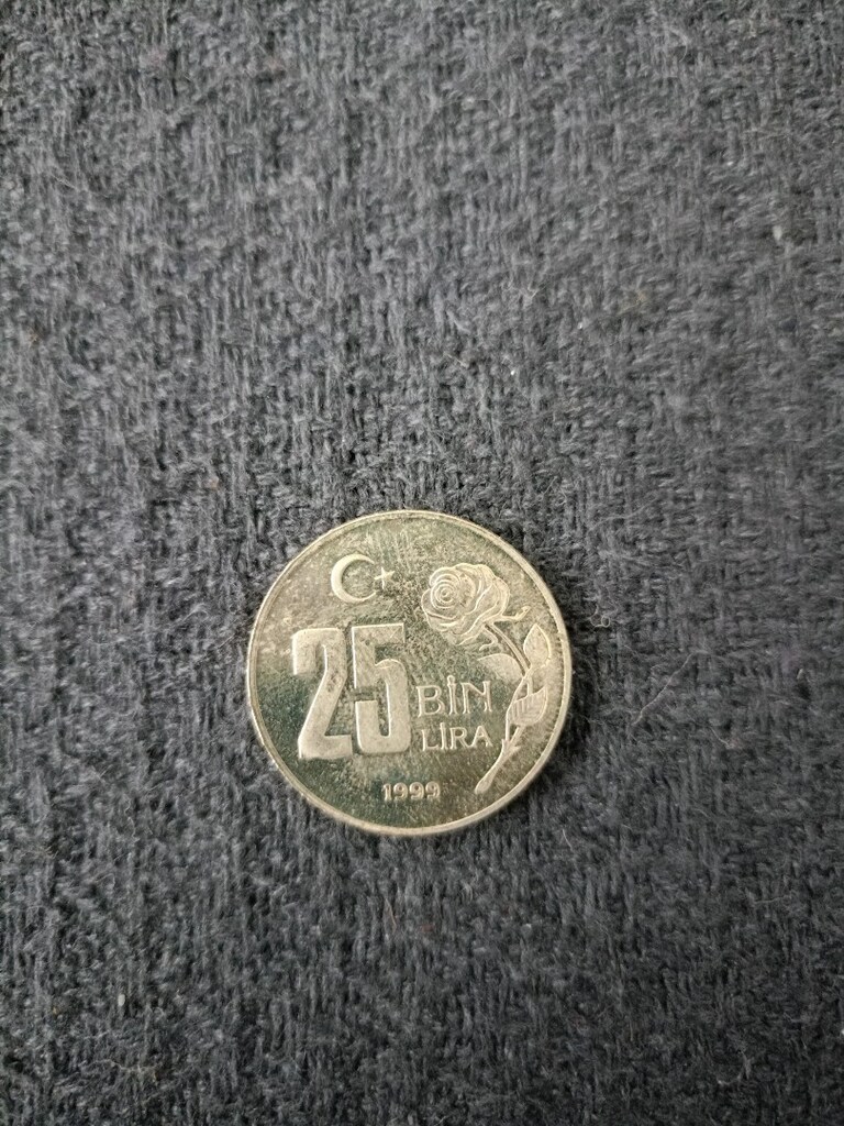 Türkiye Cumhuriyeti 1999 25.000 Türk Lirası,Bakır-Nikel Özel baskı - 4