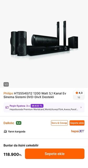 Philips 5+1 müzik sistemi sorunsuz çalışıyor