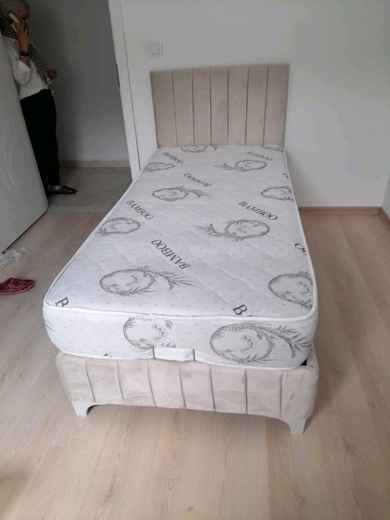 tek kişilik yatak baza başlık 3lü set - 2