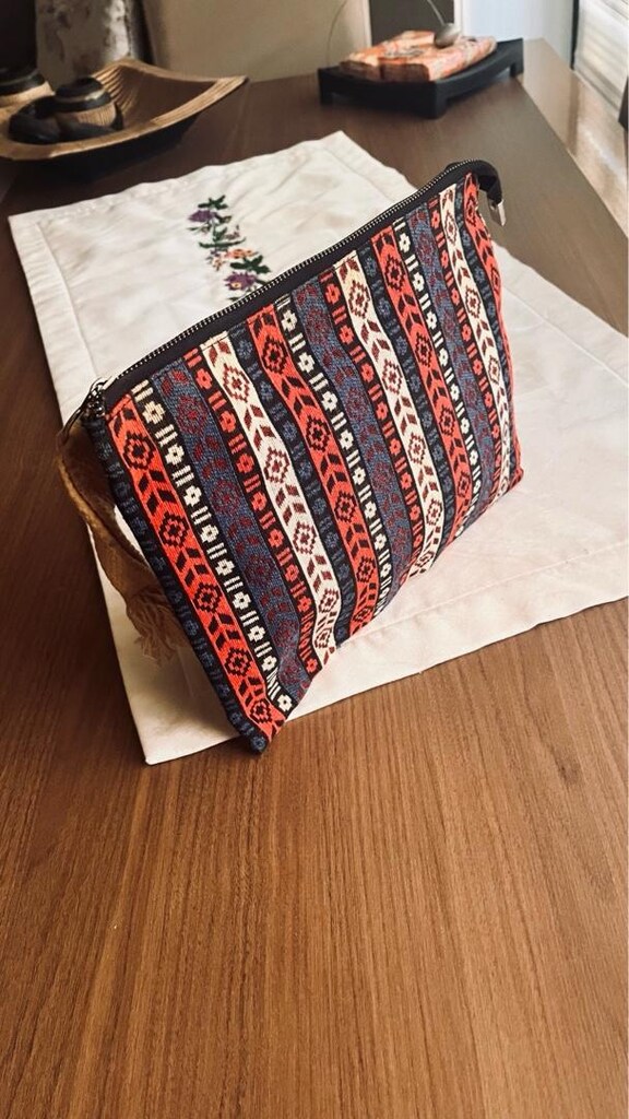Kilim Desen Clutch Çanta