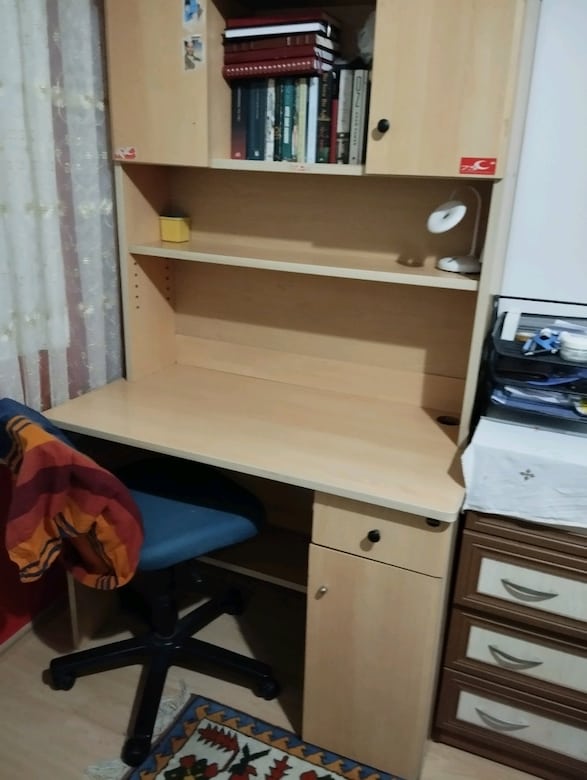 verzalit kaplama bilgisayar masası kitapli - 2