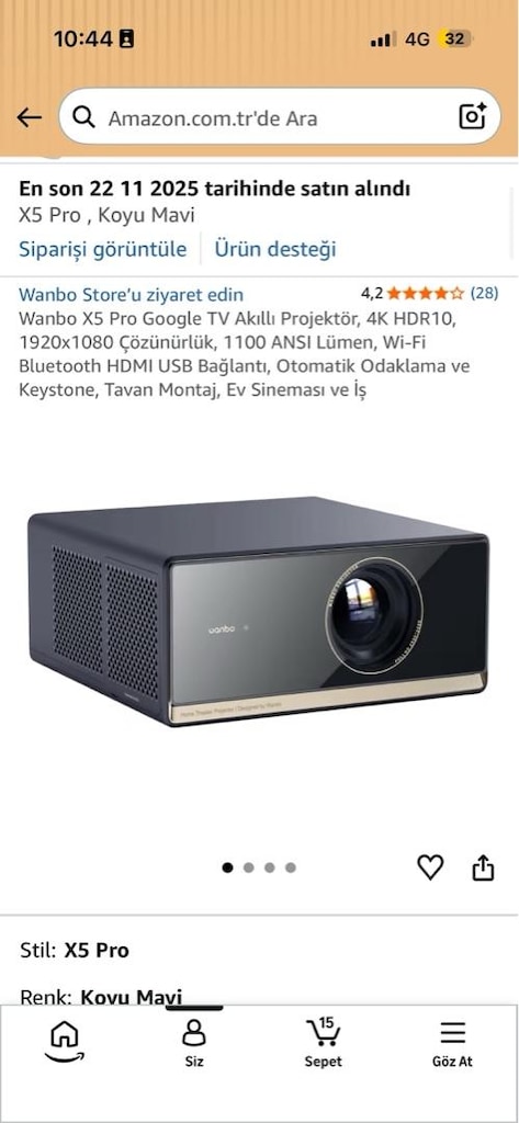 wanbo x5 pro projeksiyon 2 defa kullandim sadece - 2