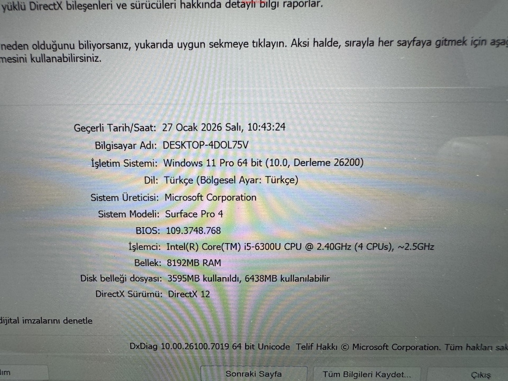 SURFACE İ5 6. NESİL 8 GB RAM 256 NVME DOKUNMATİK + KALEM - 8