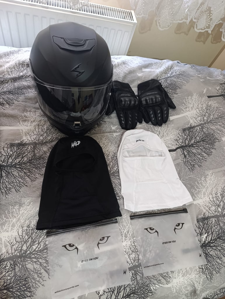 Scorpion exo 391 kask L beden ve 4Riders eldiven XL 2 wild maske - 2