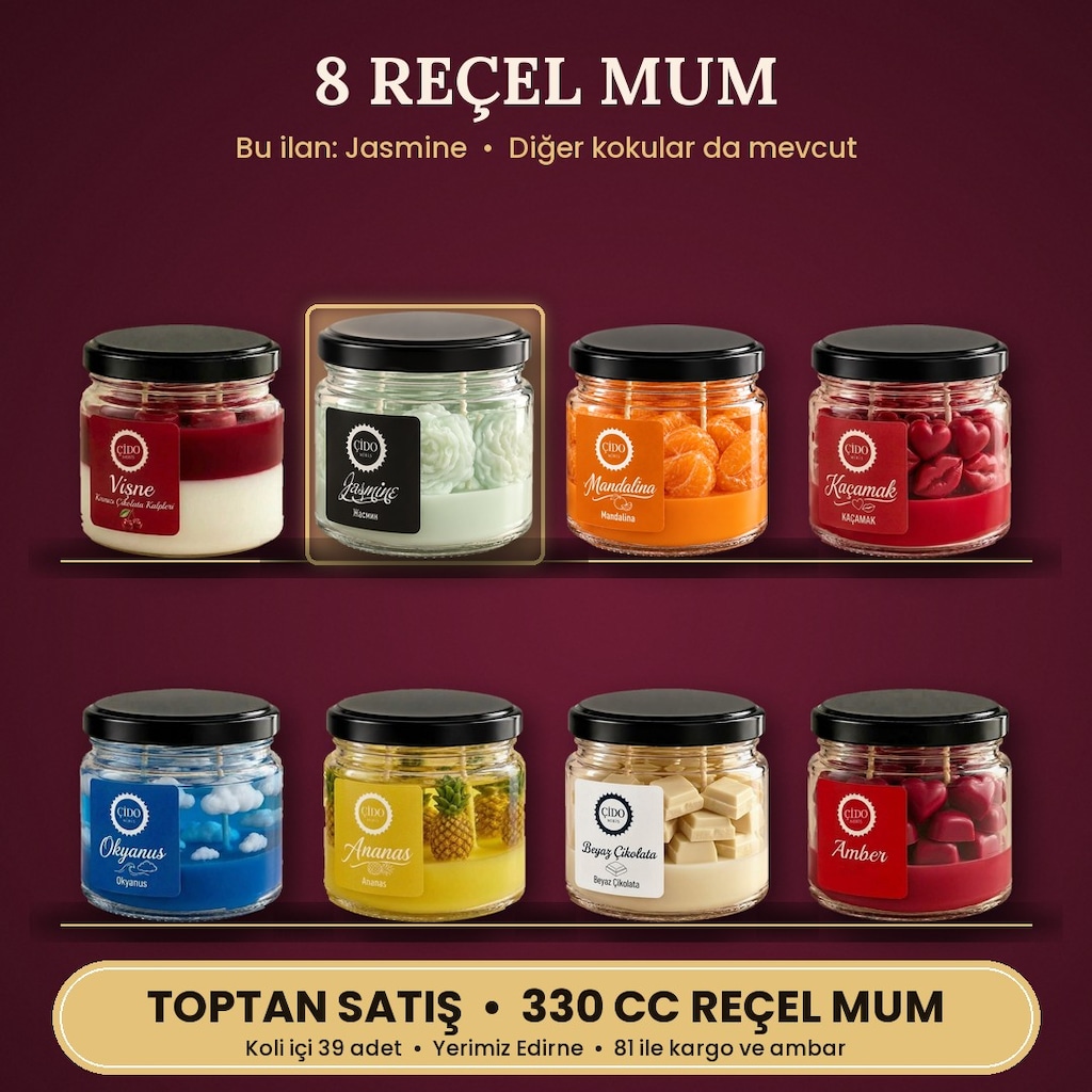 ÇİDO MİRİS DEKORATİF REÇEL MUM JASMINE - TOPTAN - 3