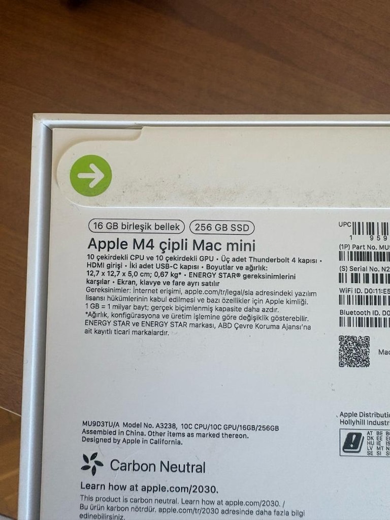 Apple Mac mini M4 16GB RAM 256GB SSD - SIFIR Kutusu Açılmamış - 2
