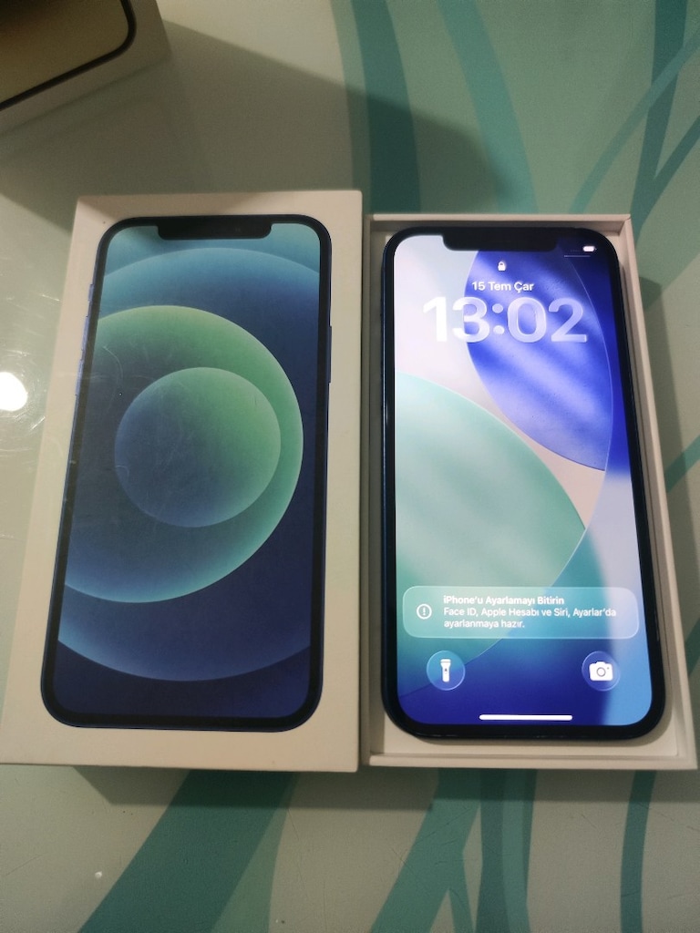 KARTA TAKSİT İPHONE 12 64 GB PİL 100 YENİ DEĞİŞTİ KUTU VE ŞARJ ALETİ - 7