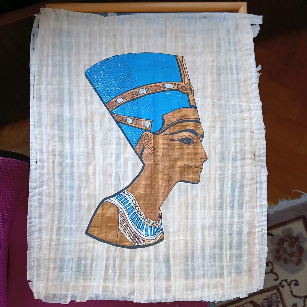 2 adet Orijinal Papirüs Tablo Seti Mısır’dan (Tutankamon & Nefertiti) - 6