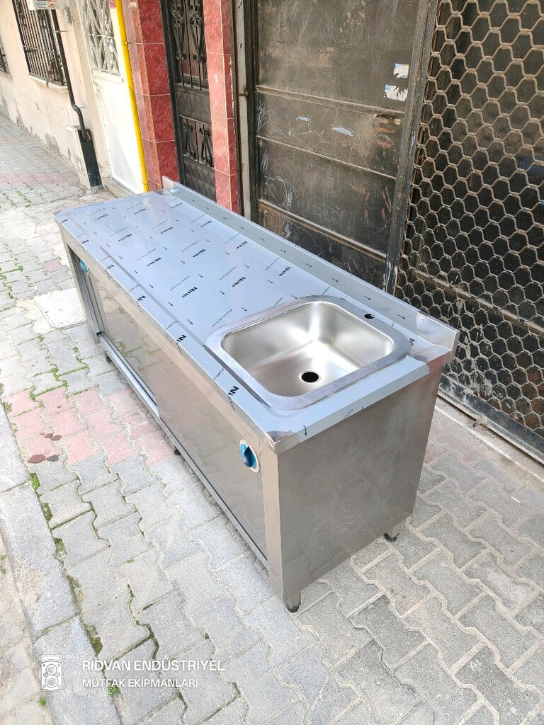 krom evye paslanmaz bulaşık yıkama lavabosu hazır mutfak eviye tezgah - 2