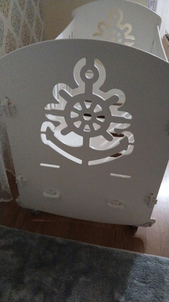 beşik122cm 63 cm eninde yatağı 60*120cm isteyene yatak ile verilece - 2