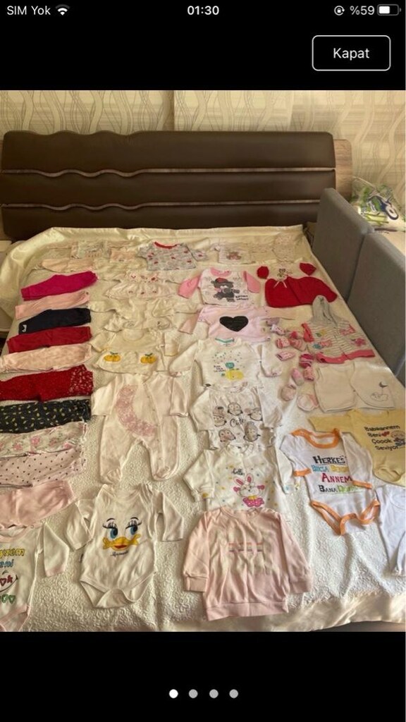 Yenidoğandan 3/6/9 aya kadar kız bebek kıyafetleri toplu satış - 10