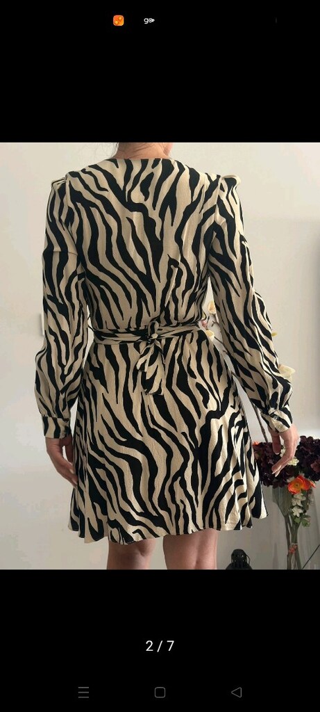 Bsl zebra desenli elbise - 4