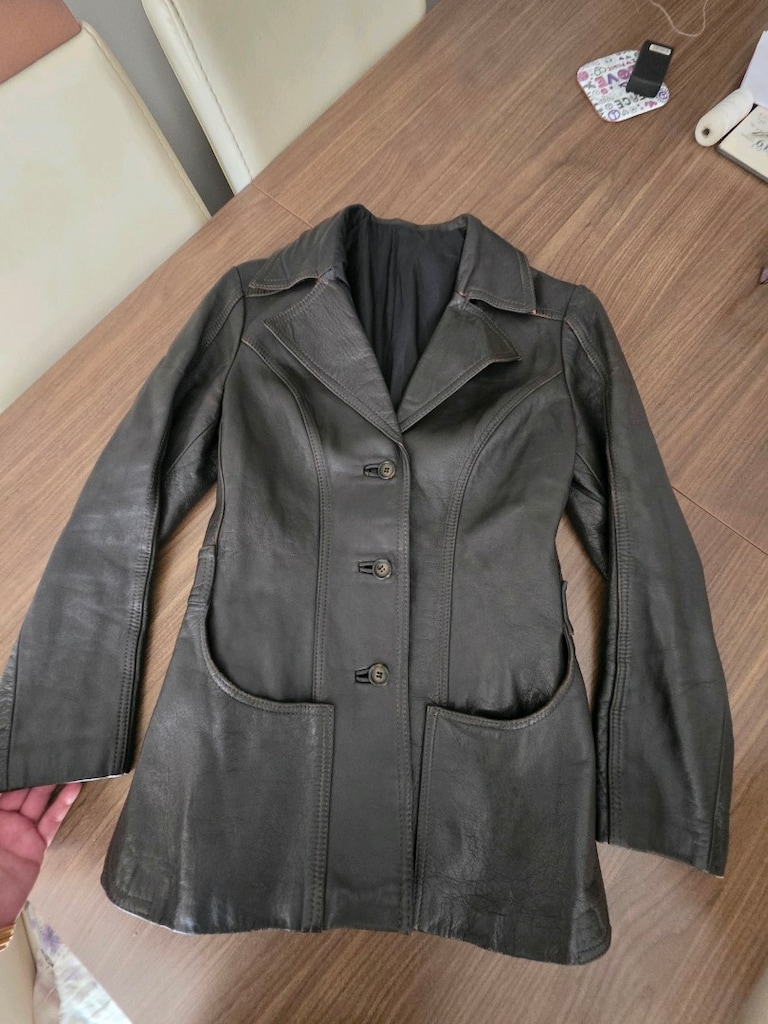 kahverengi vintage deri ceket kusursuz — görsel 6/18