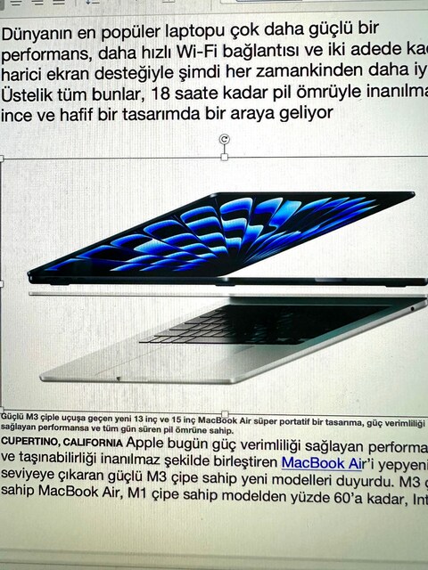 Sıfır ambalaj MacBook Air 13inç M3 çip. Paketi açılmadı, orijinal.