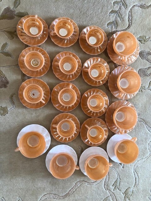 2 set kahve ve çay için ANCHOR HOCKING FİRE KİNG açıklamayı okuyun