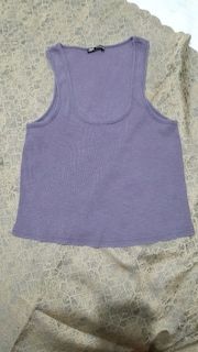 Zara Orijinal Lila Fitilli Tank Top / Askılı Crop Bluz