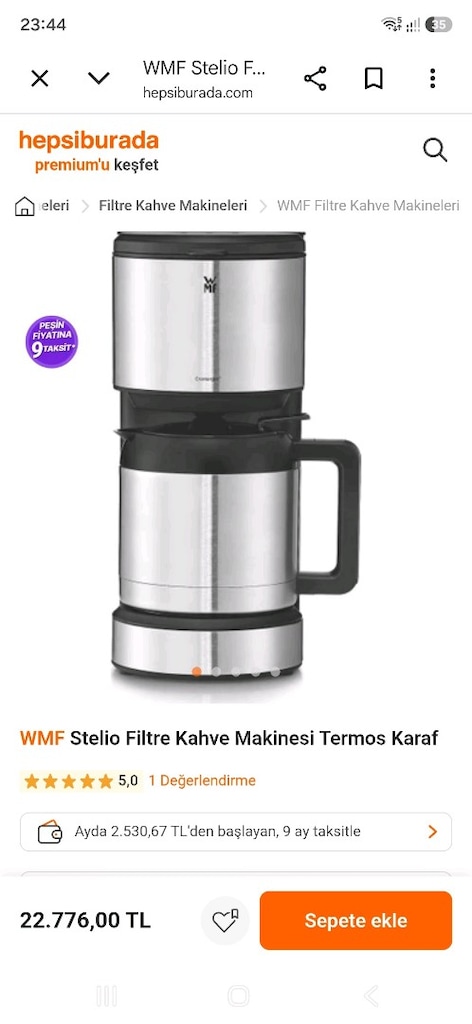 WMF Stelio Filtre Kahve Makinesi Termos Karaf - 7
