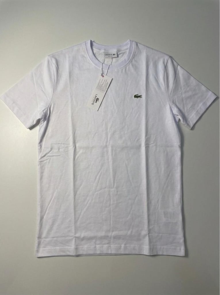 Lacoste Erkek Bisiklet Yaka Tişört - Premium Pamuk (Siyah / Beyaz) - 2