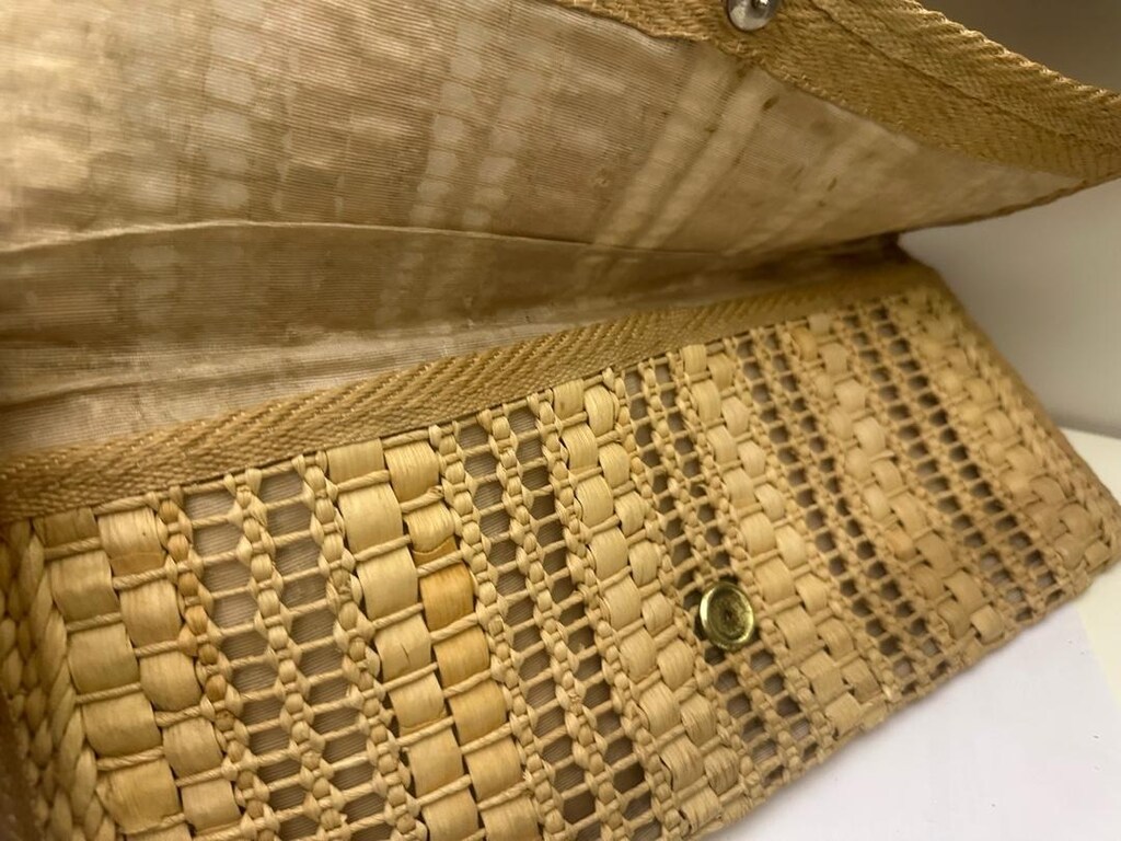 Vintege hasır el yapımı çanta 41 cm 19 cm - 3