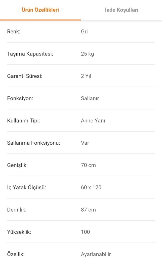 Tahterevalli 60x120 Gri Ultra Lüks Anne Yanı Cuppa Beşik - 9