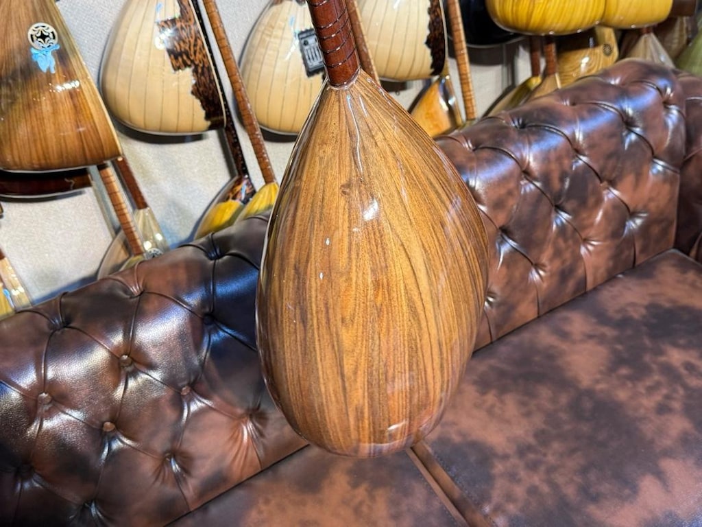 TAM PROFESYONEL 40 TEKNE CEVİZ AĞACI KISA SAP BAĞLAMA SIFIR SAZ - 4